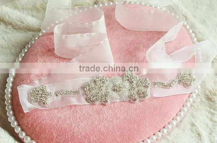Fashion design Bling Bling Decorative Crystal Rhinestone Applique For Bridal Sash WA013