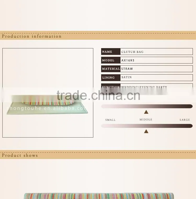 2015 wholesale color women's PU/straw Messenger bag