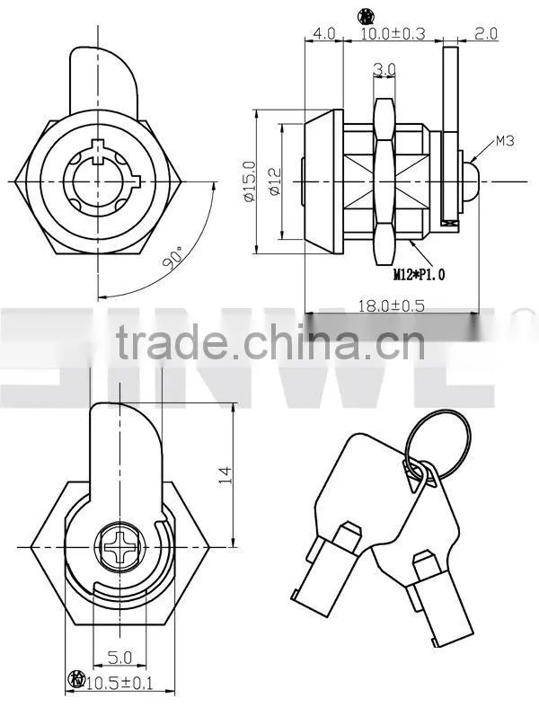 Drawer & Cabinet Cam Lock from factory Sinwe