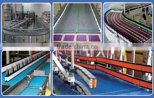 Customized plastic blue color 90 degree curve belt conveyor