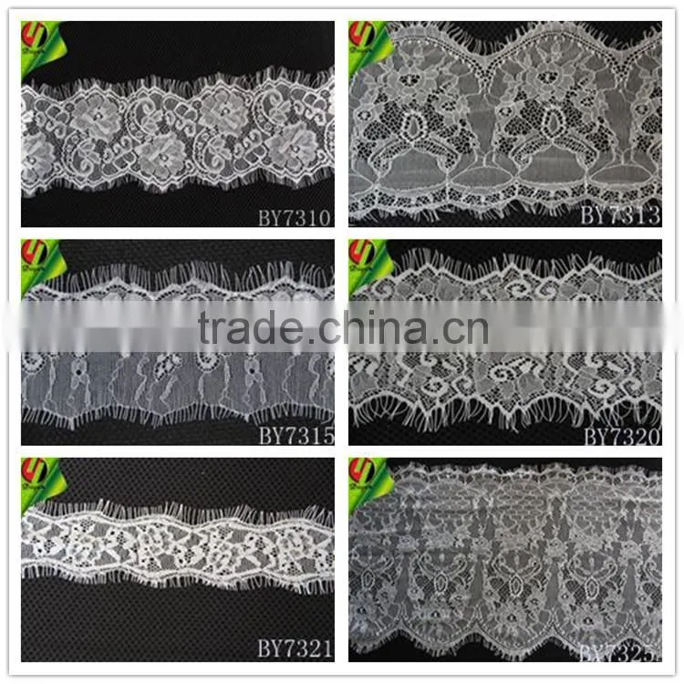 Factory direct cash #BY7509 black nylon eyelash fabric for wedding dresses