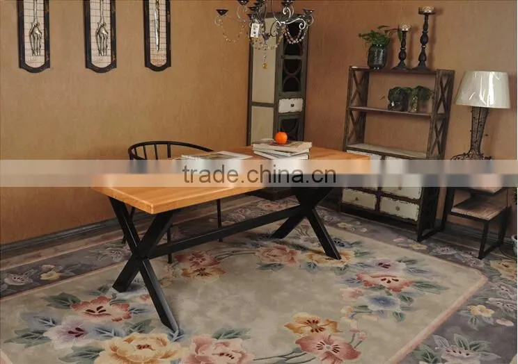 Industrial Real Wood Table Metal Table LOFT Style