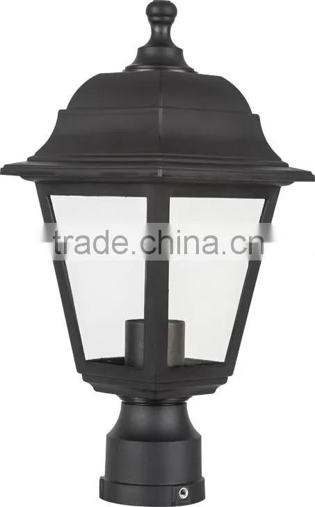 outdoor gate pillar light ,classic plastic garden light,4pcs glasses