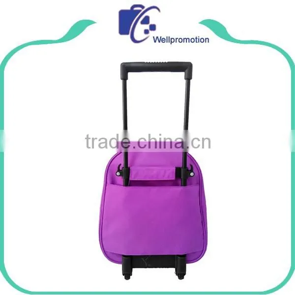 Wellpromotion colorful kids school trolley bag for girls