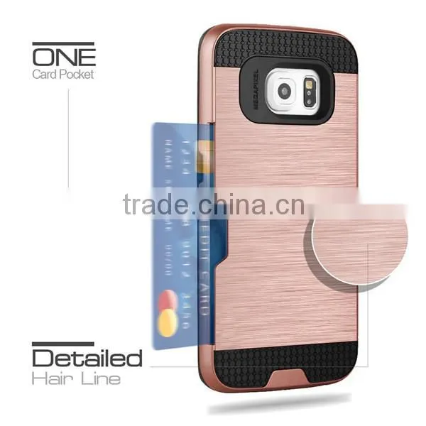 C&T Dual Layer Armor Hybrid Wallet Card Slots Case cover for Samsung Galaxy S7 Edge