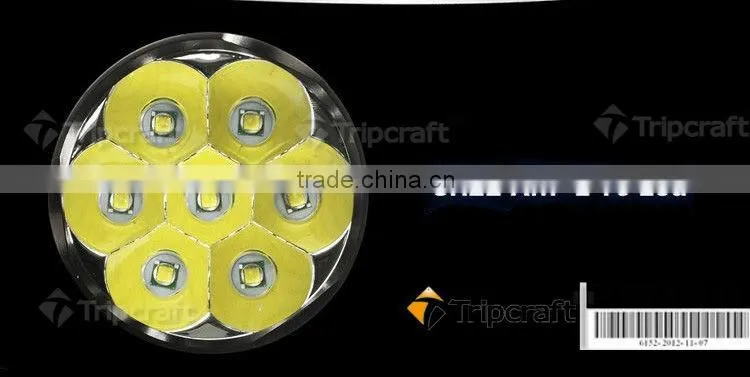 J18 TR-J18 SUPER BRIGHT LED Flashlight,8000 LM, 7* XML T6 High Power Torch for camping hiking