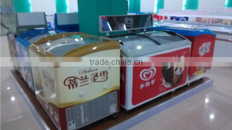 new 158L small ice cream display freezer for supermarket