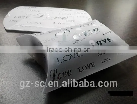 2014 sliver stamping recycled pvc pillow box
