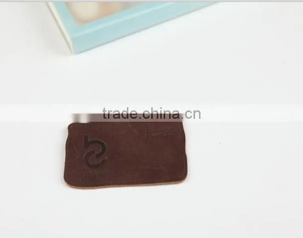 Custom embossed leather label leather patch for students clothing