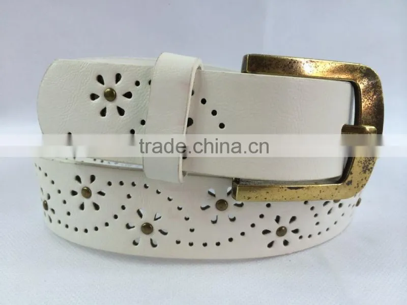 white fashion metal rivet belts fashion studded belts