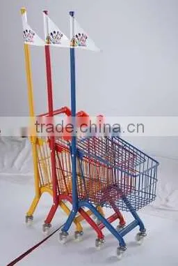 With Plastic Flag European Children Shopping Trolley