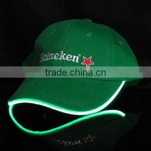 led lights flashing fiber optic baseball caps