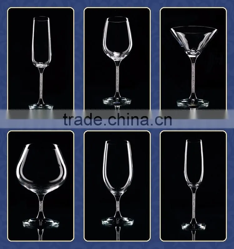 2016 New design clear crystal mini colored brandy glass pieces for crafts