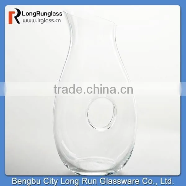 LongRun 50oz Large Capacity Clear Pitcher with Hole Design Unique Shape Glass Containers with OEM Design