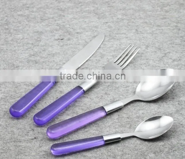 stainless steel cutlery with plastic handle