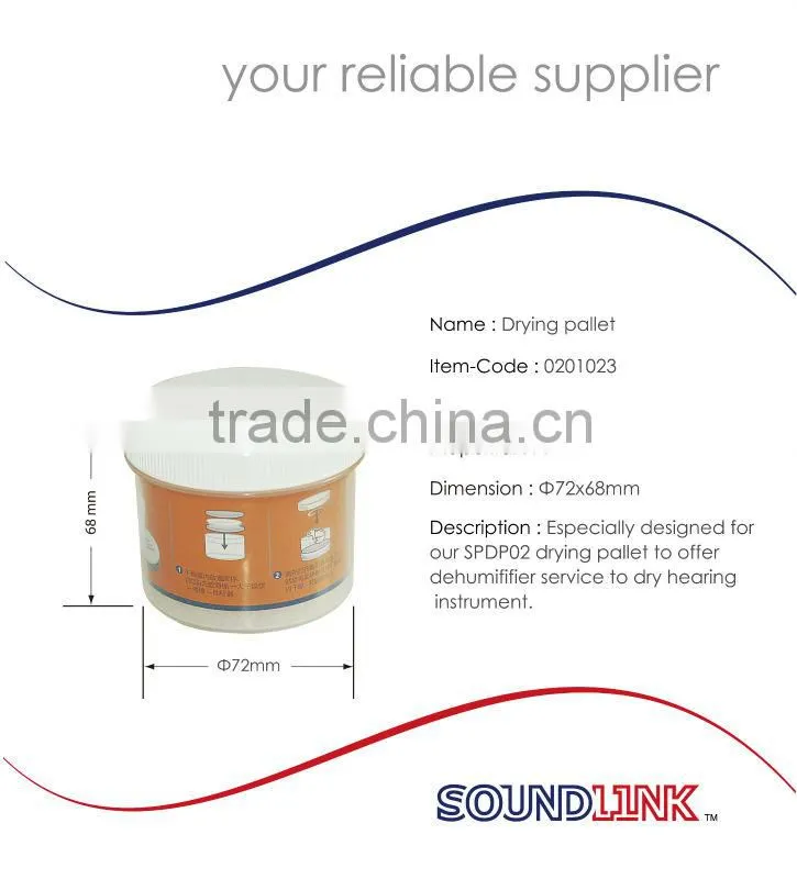 China Soundlink clear plastic hearing aid drying jar