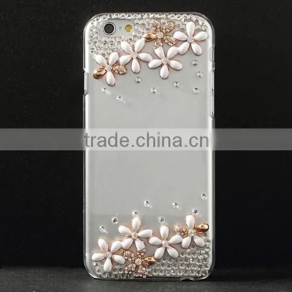 Transparent crystal hard case for Iphone6 for Apple Iphone 6 rhinestone case
