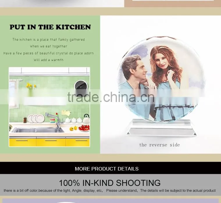 Sunmeta Factory Direct Glass Sublimation Crystal Photo Frame For Wholesales