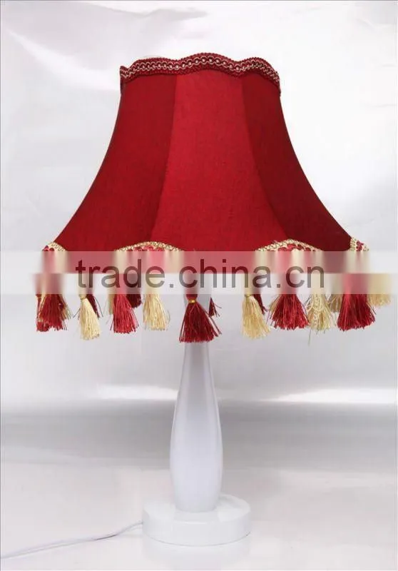beautiful red cover chinese bedside table lamps