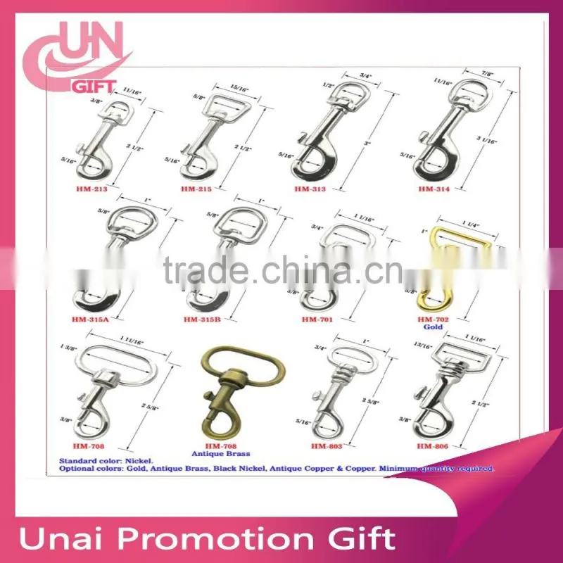 Harness Brass Plated Swivel Eye Bolt Snap Hook for Rope