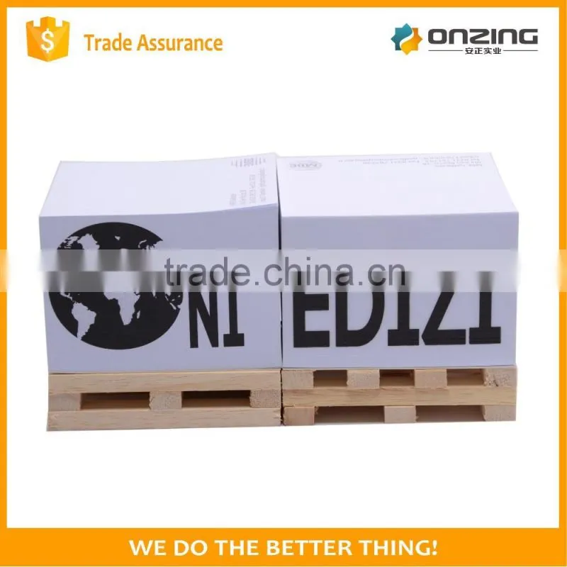Paper cube shape custom printed wooden pallet notepad cube