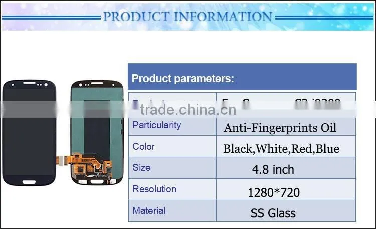 lcd screen display assembly for samsung s3 for samsung galaxy s2