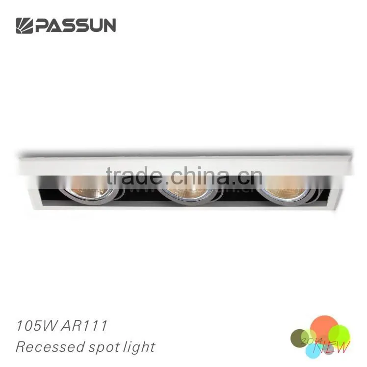 rotating high power recessed halogen downlight for indoor