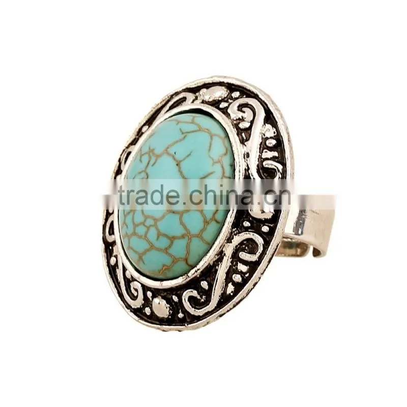 Fashion jewelry 2016 coeruleolactite front opening ring
