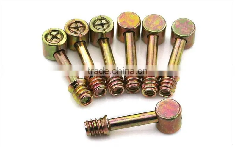 Four in One connecting fittings, furniture nuts and bolts, hammer connecting fittings