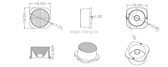 ilenstech lens 15 / 45 degree for wall washer light match cree Imitation lumens LED