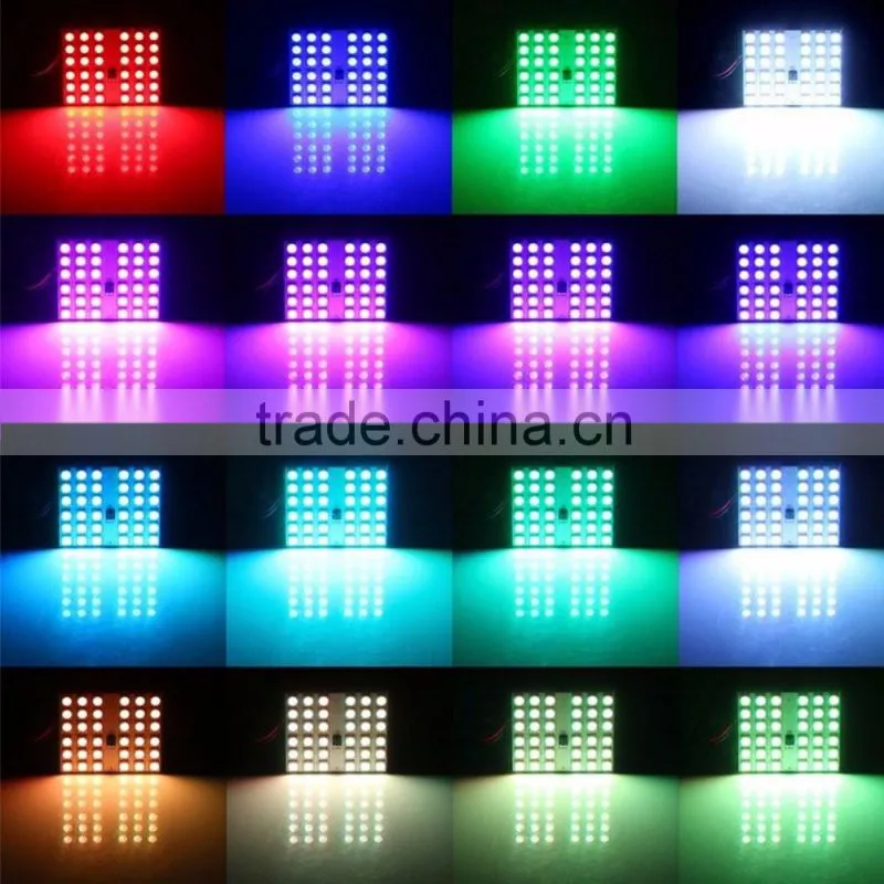 Festoon (C5W)/T10 led car roof light 5050 48SMD led lamp 12v square led panel light ceiling