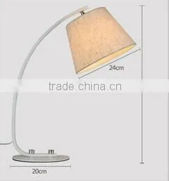 Modern Bow Shape Desk Lamp Metal Body With Fabric Lampshade Bedroom Study Room Living Room Table Lamp