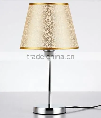 Metal Body in chrome Finished With Fabric Lampshade Bedroom Study Room Table Lamp