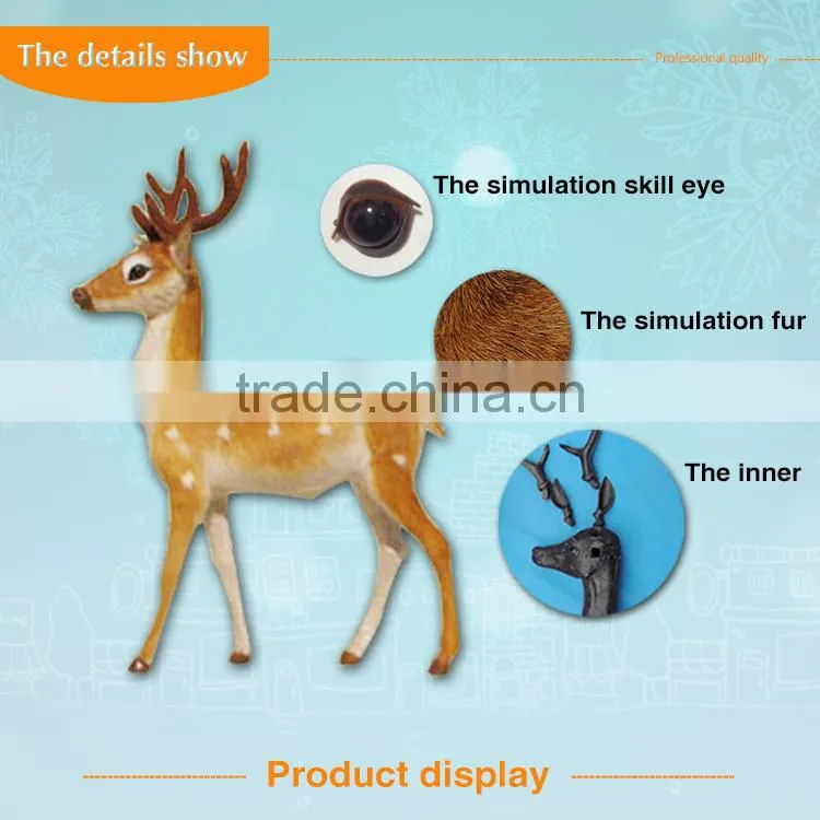 artificial realistic furry decorative plastic figurine deer kids