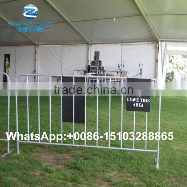 Factory of galvanized folding crowd control barrier,metal can removable fence