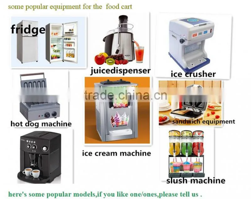 HOT Selling Stainless Steel Street Vending Food Cart Kiosk