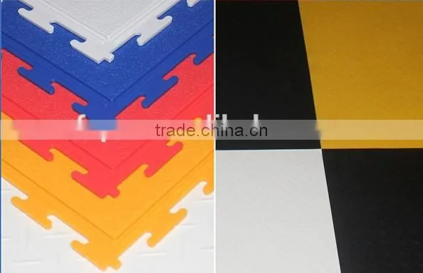 2016 hot sales interlocked heavy duty sturdy plastic garage floor tiles with texture top