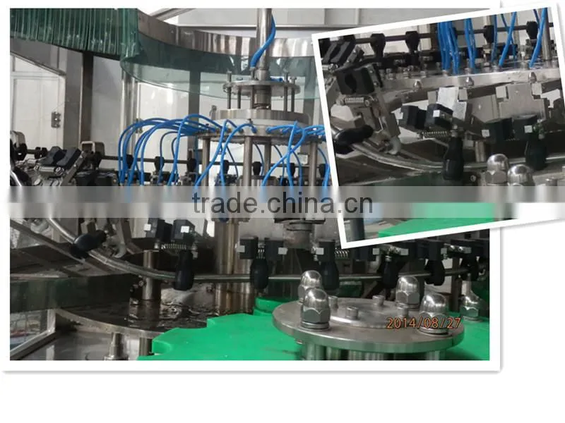 2014 popular glass bottle carbonated drink washing filling capping 3 in 1 machine