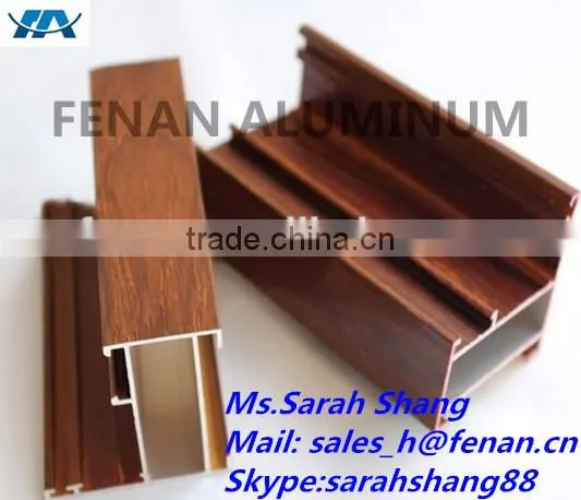 Furniture Aluminium Wood, Wood grain Aluminium square tube, top ten factory Wood grain aluminium