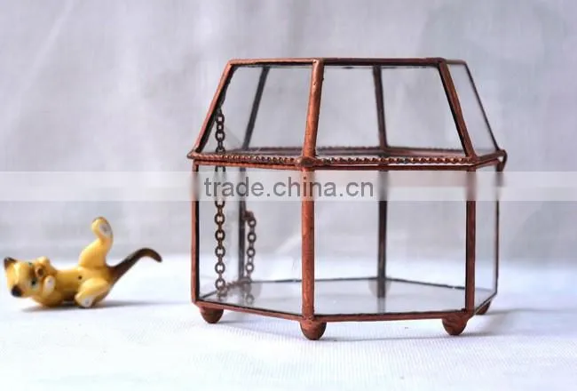 Indoor decoration clear glass plant terrarium hanging terrarium geometric