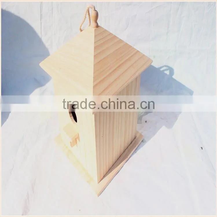 Wooden Bird Cage, Wood Bird House, Multifunctional Large Hanging Bird Feeder