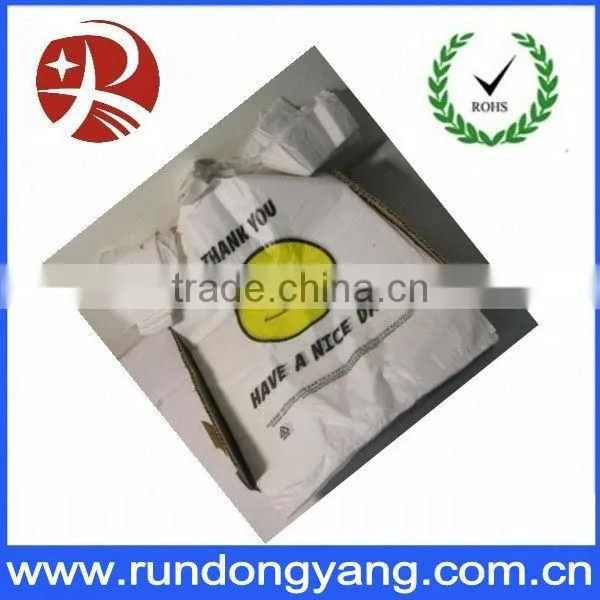 biodegradable plastic t-shirt bag with logo printed