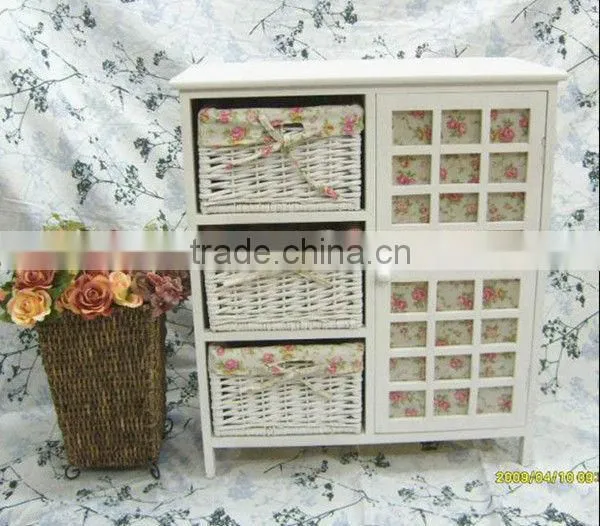 wicker drawer cabinet