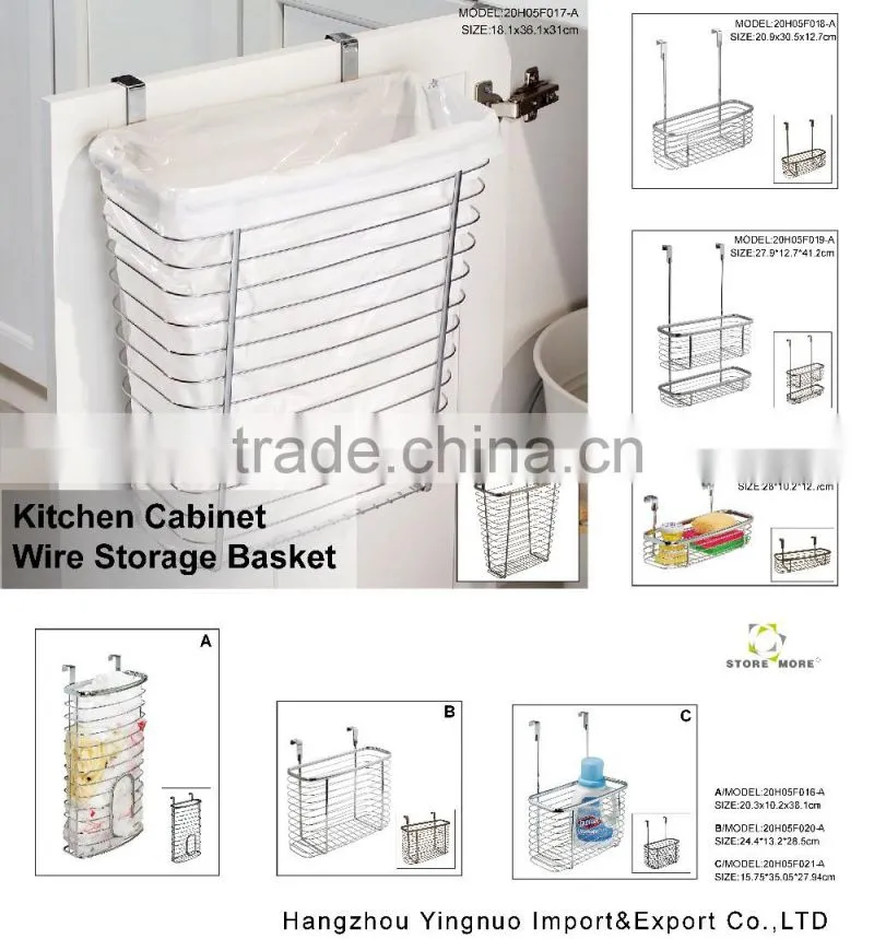 Hot Sale Make Hoom Clean Kitchen Plastic Bags Wire Storage Basket Organzier
