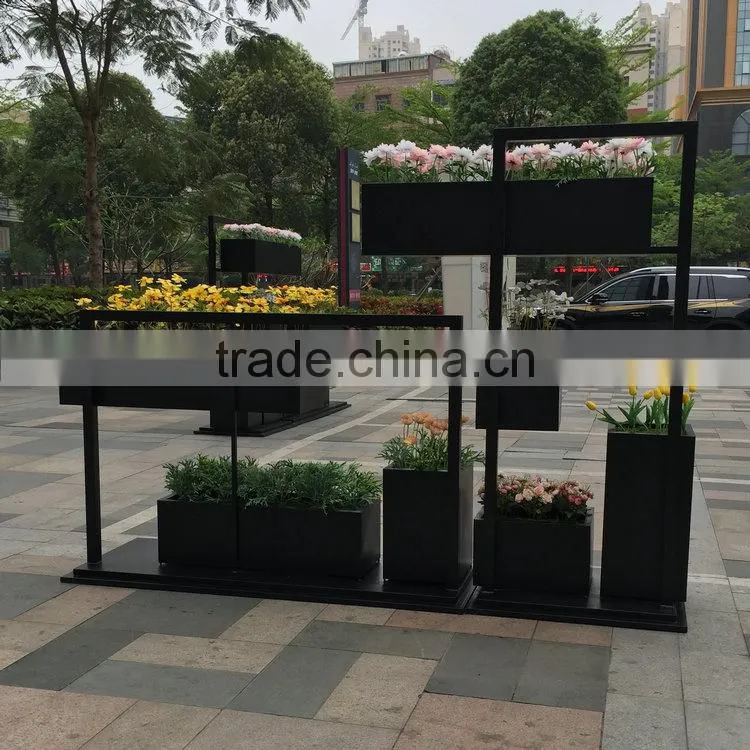 Fiberglass modern square planter