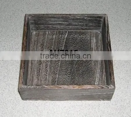 black wooden serving storage tray