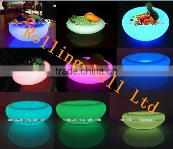 home decor led fruit bowl, plastic fruit tray outdoor patio furniture factory direct wholesale, fruit plate for wedding decorati
