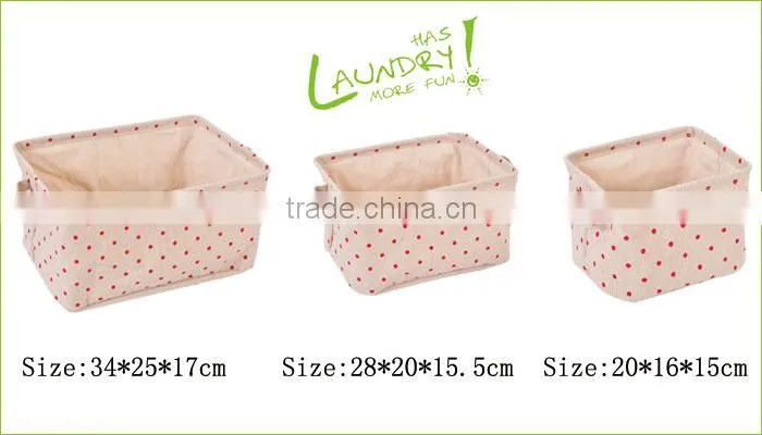 Three Size Cotton And Flax Cloth Storage Box Storage Basket