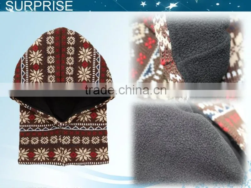 Crochet neck warmer with hood