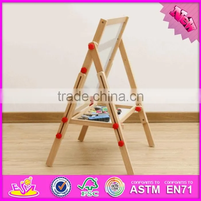 2017 new design adjustable children wooden double sided drawing board W12B107